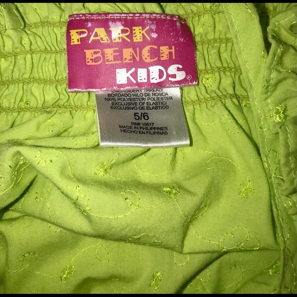 Girls Bright Green Sundress PARK BENCH KIDS 4-5 - Picture 2 of 8